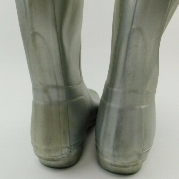 Hunter Original Tall Matte Metallic Silver Boots - Picture 5 of 8